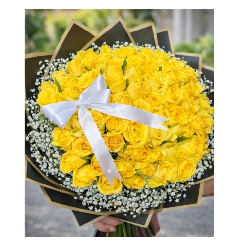 Ramo elegante de rosas amarillas.